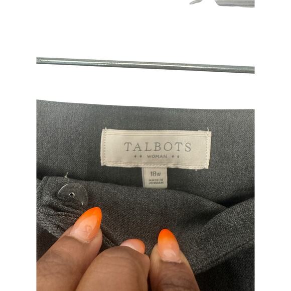Talbots Woman Plus Gray Office Work Straight Leg Trouser Dress Pant Size 18W - Picture 2 of 14